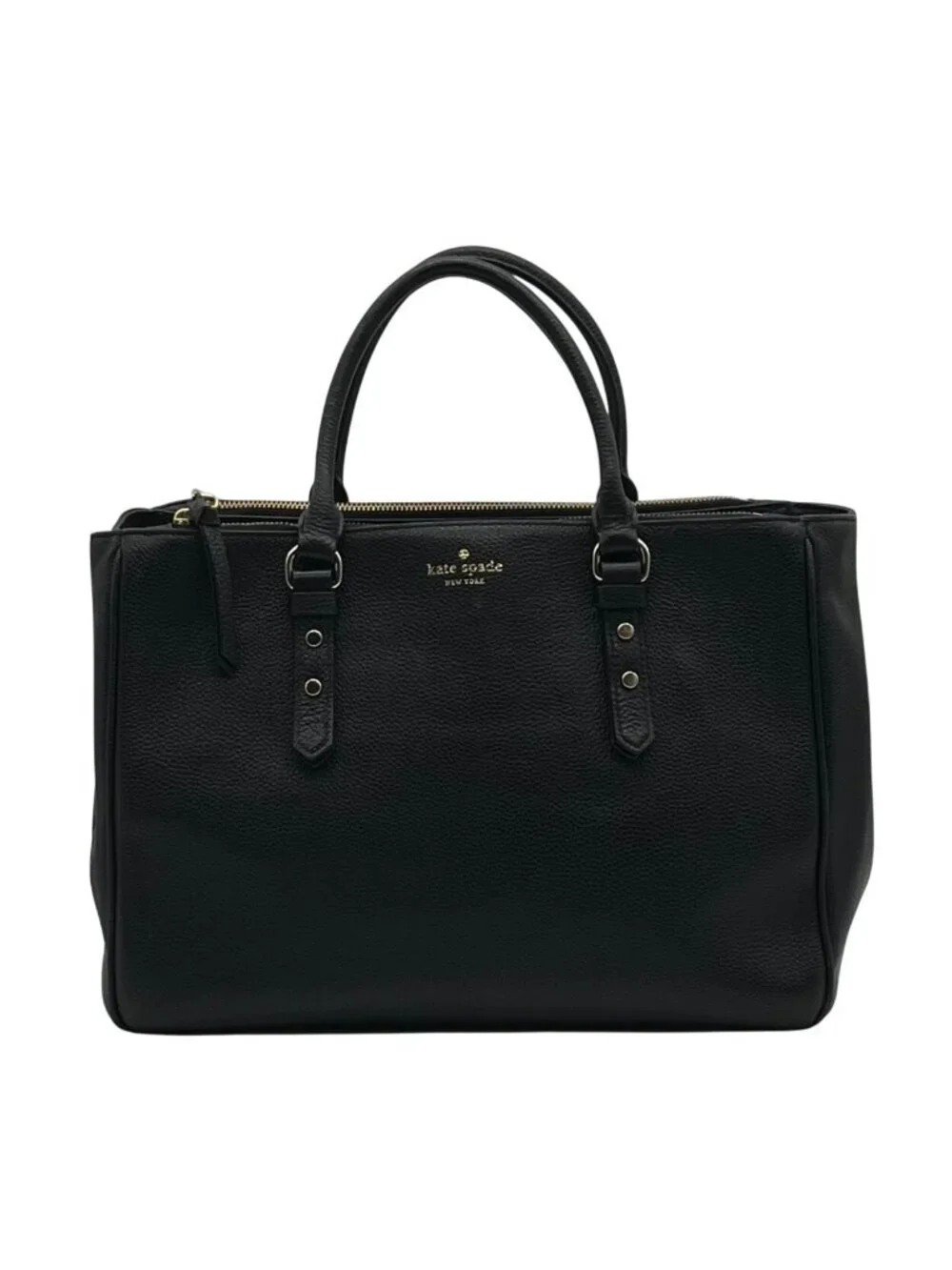 Kate Spade Black Pebbled Leather Mulberry Street Lise Satchel Bag